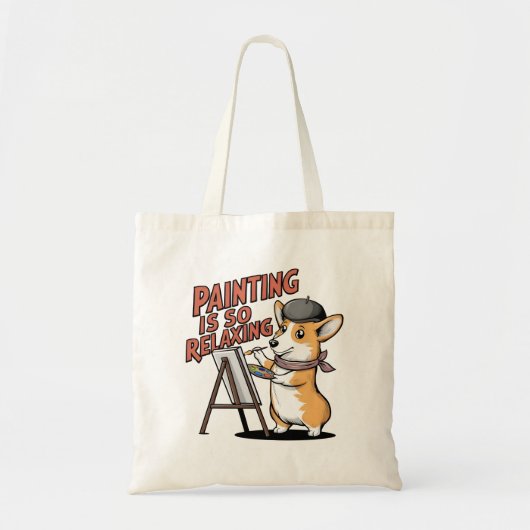 絵を描s Is So'リラックス, Corgi Artist Tote Bags トートバッグ (正面)