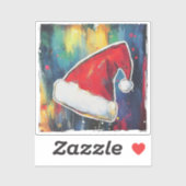 絵を描Santa Hat onフェスティバルナイトバックグラウンド シール (シート)