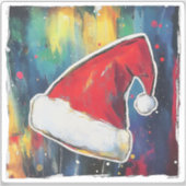 絵を描Santa Hat onフェスティバルナイトバックグラウンド シール (正面)