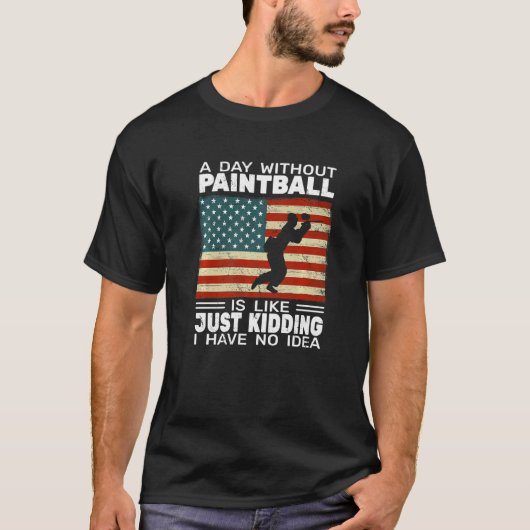 絵を描Schoting American Flag Paintball Paintballe Tシャツ (正面)