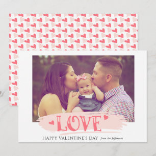 絵を描Stroke Love Valentines Day Photo Card