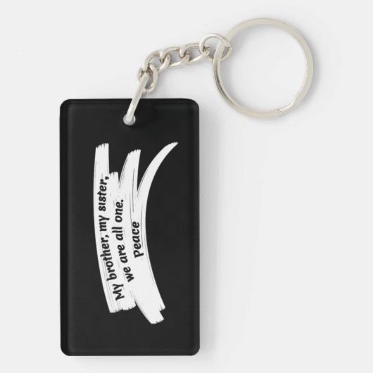 絵を描Stroke Wipe Peaceメッセージ キーホルダー (裏面)