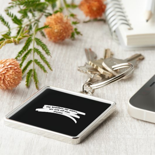 絵を描Stroke Wipe Peaceメッセージ キーホルダー (側面)