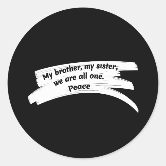 絵を描Stroke Wipe Peaceメッセージ ラウンドシール (正面)