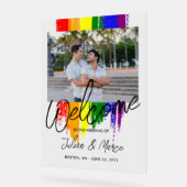 絵を描Strokes Photo LGBTQ結婚's Welcome アクリルサイン (傾斜)