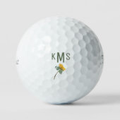 絵を描Sunflower Sage Monogram Titleist Pro V1 ゴルフボール (正面)