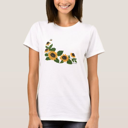 絵を描Sunflowers Shirt Tシャツ (正面)