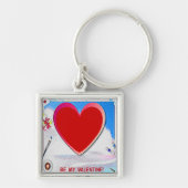 絵を描Valentineハート写真の追加 キーホルダー (正面)
