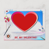 絵を描Valentineハート写真の追加 シーズンポストカード (正面)