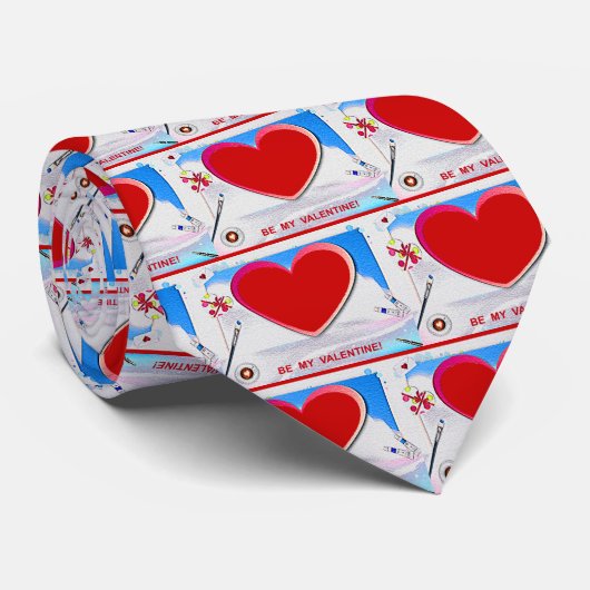 絵を描Valentineハート写真の追加 ネクタイ (ロール)