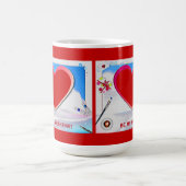 絵を描Valentineハート写真の追加 マグカップ (中央)