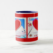 絵を描Valentineハート写真の追加 マグカップ (中央)