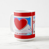 絵を描Valentineハート写真の追加 マグカップ (正面左)