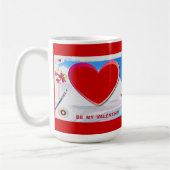 絵を描Valentineハート写真の追加 マグカップ (左)