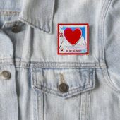 絵を描Valentineハート写真の追加 缶バッジ (インサイチュ)