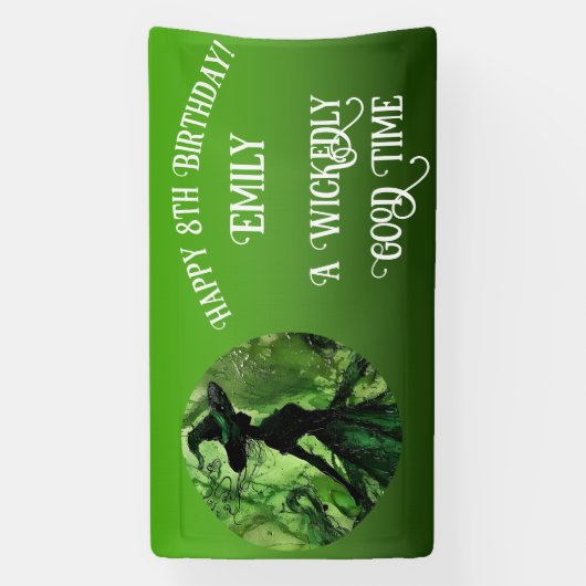 絵を描Wickly Good Witch Any Age Birthday Party 横断幕 (縦)