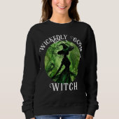 絵を描Wickly Good Witch Green & Black スウェットシャツ (正面)