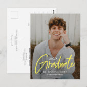 絵を描Word編集可能カラー卒業はがき ポストカード (正面/裏面)