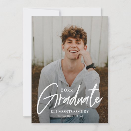 絵を描Word編集可能カラー卒業招待状 招待状 (正面)