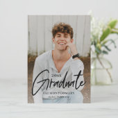 絵を描Word編集可能カラー卒業招待状 招待状 (スタンド正面)