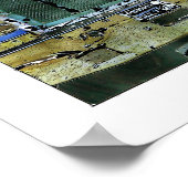 絵を運転する緑の貨物トラックのハイウェー ポスター (角)