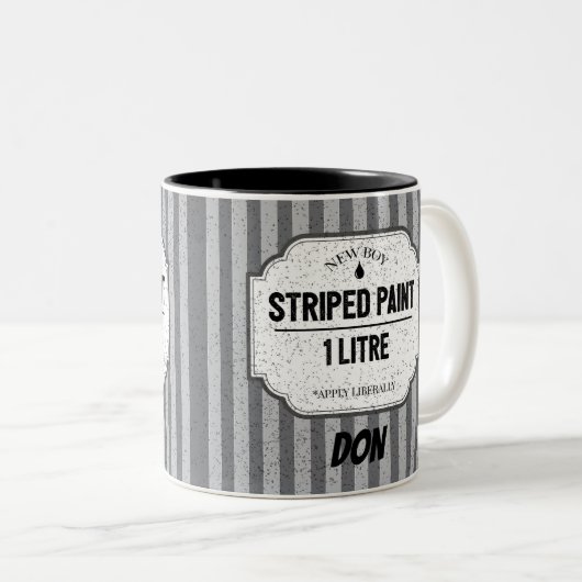 絵師おもしろいの礼拝見習が冗談を吐く ツートーンマグカップ (正面右)