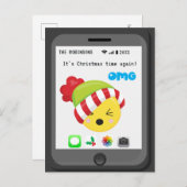 絵文字おもしろいをテーマにしたハッピークリスマスグリーティング 案内ポストカード (正面/裏面)