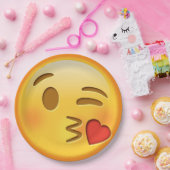 絵文字おもしろいキス紙プレート ペーパープレート (パーティー)