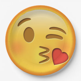 絵文字おもしろいキス紙プレート ペーパープレート