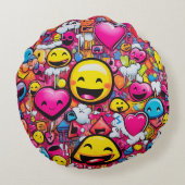 絵文字おもしろい装飾用クッション ラウンドクッション (裏面)