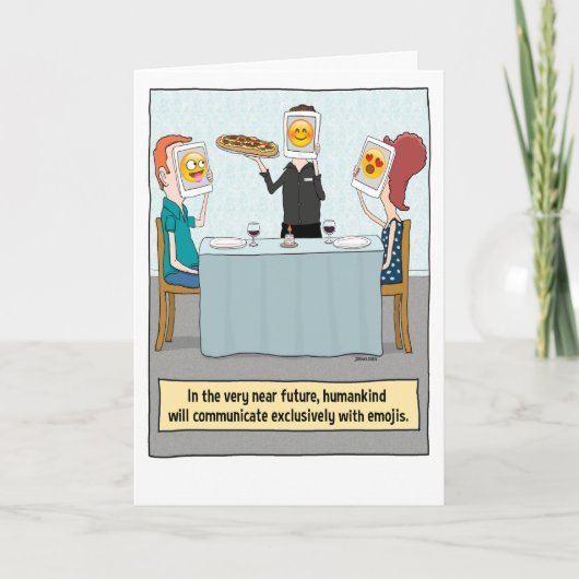 絵文字おもしろい顔誕生日 カード (正面)