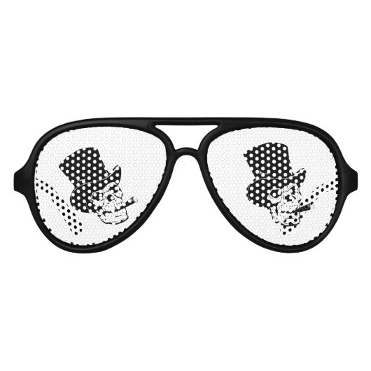 絵文字おもしろい。スカル喫煙と帽子 アビエーターサングラス (正面)