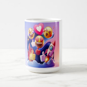 絵文字がおもしろいを解き放カラフルち コーヒーマグカップ