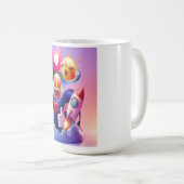 絵文字がおもしろいを解き放カラフルち コーヒーマグカップ (正面右)