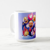 絵文字がおもしろいを解き放カラフルち コーヒーマグカップ (正面左)