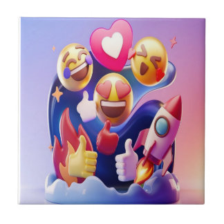 絵文字がおもしろいを解き放カラフルち タイル