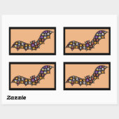 絵文字こうもり 長方形シール (シート)