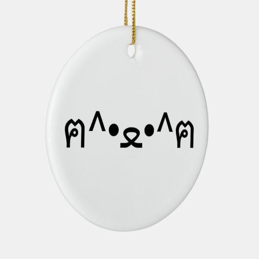 絵文字つき猫ฅ^・ﻌ・^ฅ顔文字日本の付 セラミックオーナメント (右)