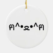 絵文字つき猫ฅ^・ﻌ・^ฅ顔文字日本の付 セラミックオーナメント (裏面)