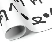 絵文字つき猫ฅ^・ﻌ・^ฅ顔文字日本の付 ラッピングペーパー (ロールコーナー)