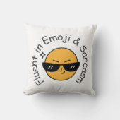 「絵文字に堪能で皮肉を込めたおもしろい」 クッション (正面)