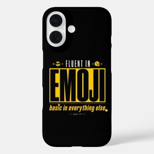 絵文字に流暢 iPhone 16 カスケース | 笑顔の絵文字 Case-Mate iPhoneケース (裏面)