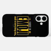 絵文字に流暢 iPhone 16 カスケース | 笑顔の絵文字 Case-Mate iPhoneケース (裏面 (横))