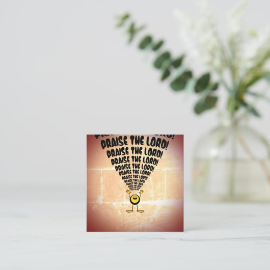 絵文字のカードを賞賛する聖なる書物、 経典 スクエア名刺 (スタンド正面)