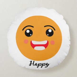 絵文字のスマイルを広げる日：Happy Emoji Collection ラウンドクッション