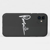 絵文字の一時停止ホワイトタイポグラフィ Case-Mate iPhoneケース (裏面(横))