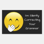 絵文字の修正文法スタンプ 長方形シール (正面)