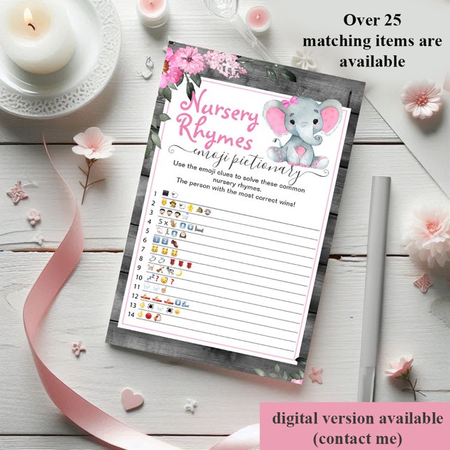 絵文字の女の子の赤ちゃんシャワーゲーム象 (クリエイターアップロード済み)