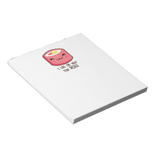 絵文字の寿司ロール ノートパッド (アングル)