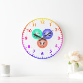 絵文字の感覚に幸せ、悲しみ、怒引用文   ラージ壁時計 (ホーム)